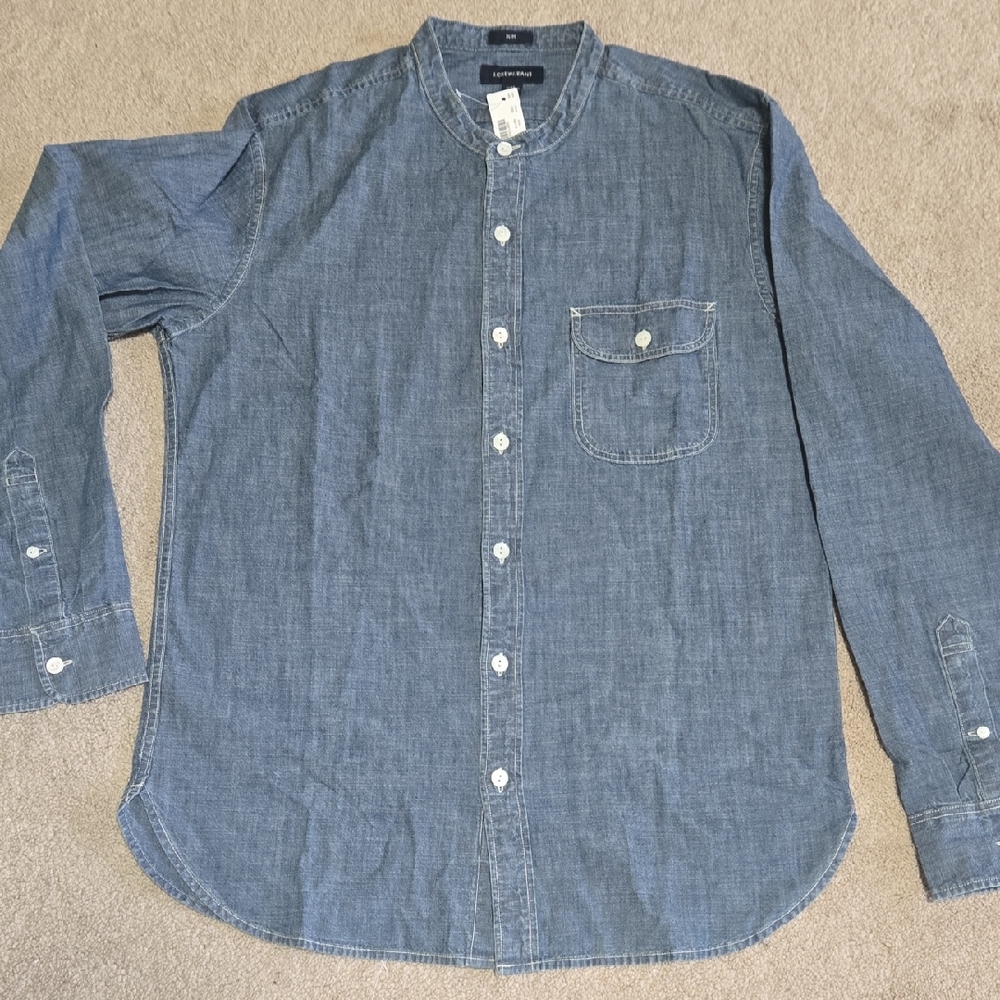 Men's Blue Button-Up Shirt
